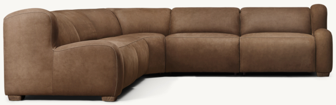 Marcé Recliner Modular Leather 5-Piece Corner Sectional