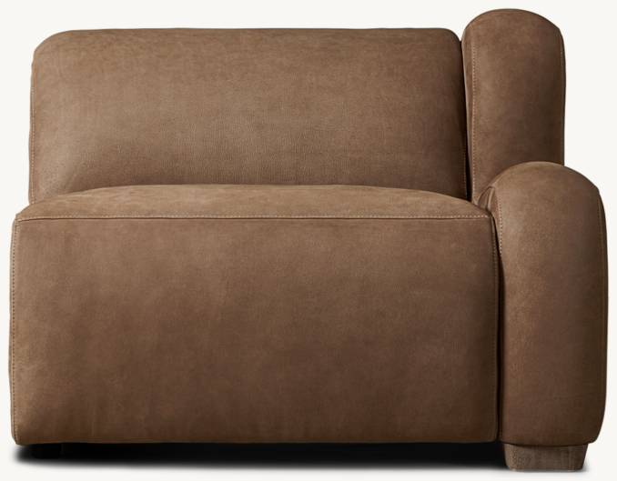 Front view of Marcé Recliner Modular Leather Right-Arm Chair