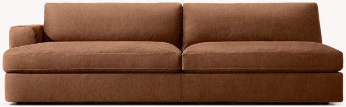 Front view of Mara Leather Left-Arm Sofa 