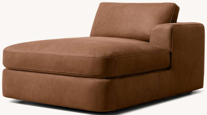 Three Quarter view of Mara Leather Right-Arm Chaise 