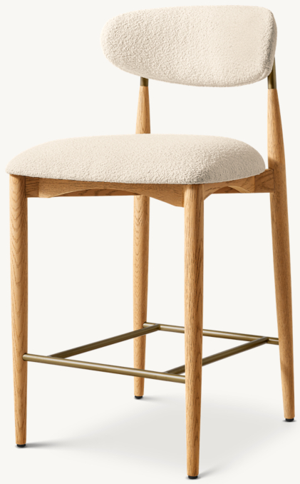Three Quarter view of Arno Fabric Bar & Counter Stool 