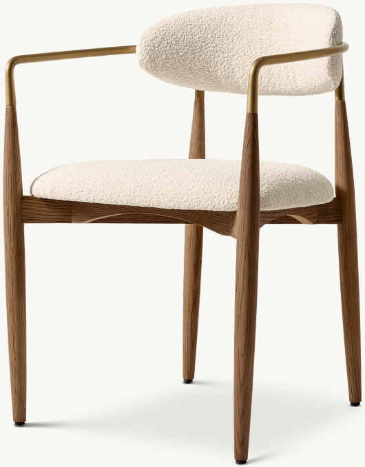 Three Quarter view of Arno Fabric Dining Armchair 