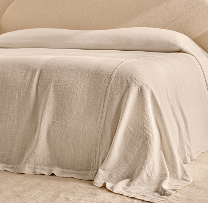 Washed Linen Bed Cover