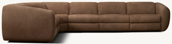 Monceau Recliner Modular Leather Customizable Sectional