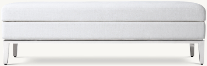 Italia Fabric Storage End-of-Bed Bench - Metal Base