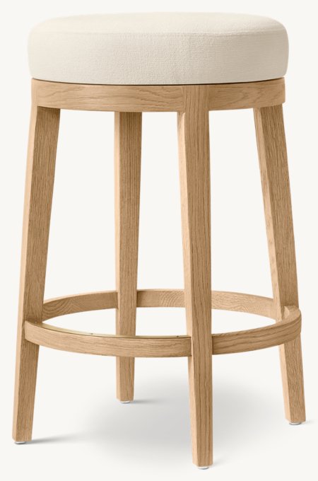 Morgan Backless Swivel Fabric Bar & Counter Stool