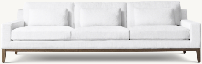 Italia Track Arm 3-Seat Sofa - Oak Base