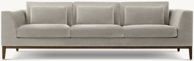 Italia Taper Arm 3-Seat Sofa - Oak Base