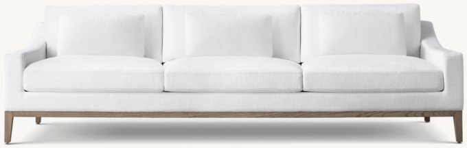 Italia Slope Arm 3-Cushion Sofa - Oak Base