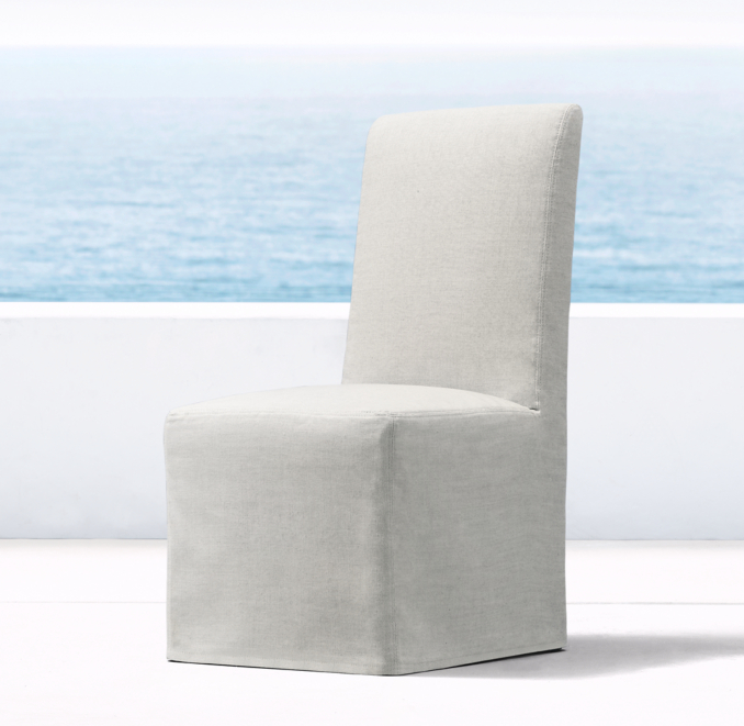Belgian Slipcovered Outdoor Dining Side Chair