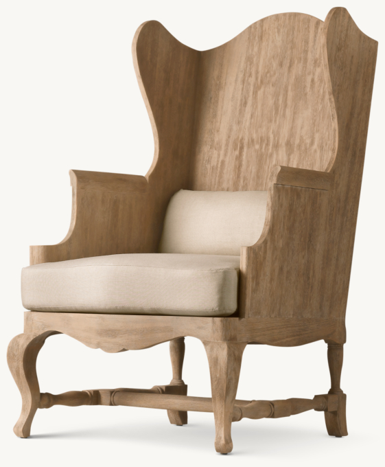 Wood wingback chair discount
