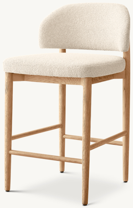 Three Quarter view of Eva Fabric Bar & Counter Stool 