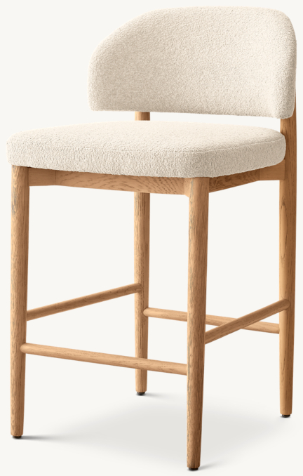 Shown in Natural Performance Bouclé with Natural Oak finish.