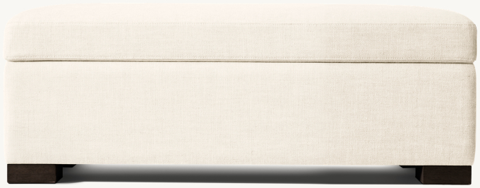 122cm bench shown in Natural Performance Linen Weave with Espresso Oak finish.