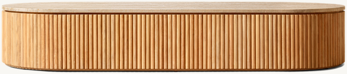 Byron Reeded Stone & Teak Outdoor Rectangular Coffee Table