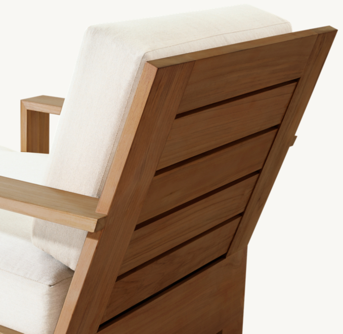 Detail view of Belvedere Teak Chaise 