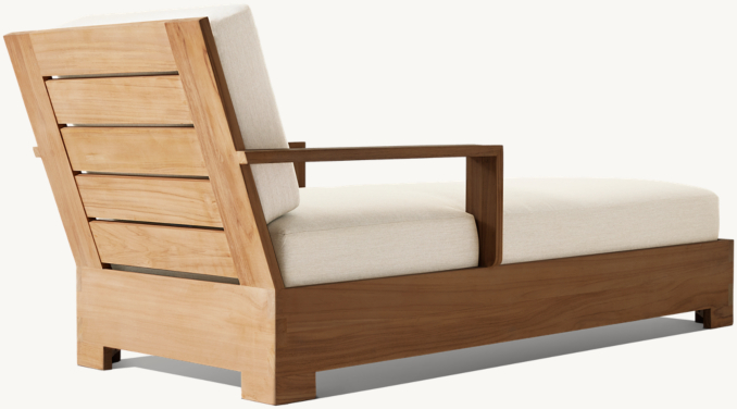 Three Quarter Back view of Belvedere Teak Chaise 