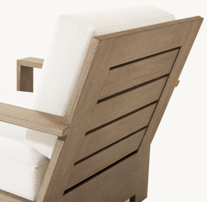 Detail view of Belvedere Teak Chaise 