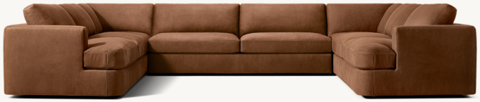 Mara Leather U-Sofa Sectional with Modular Corners