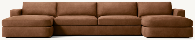 Mara Leather U-Chaise Sectional