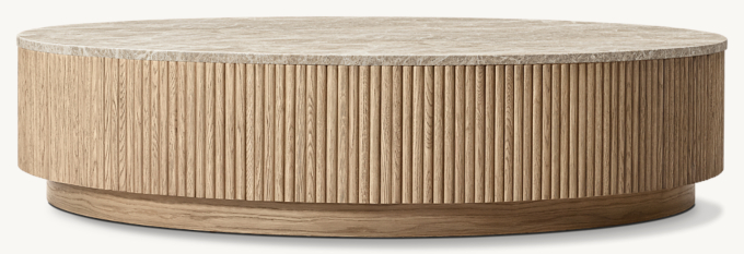 Mulholland Emperador Plinth Round Coffee Table 