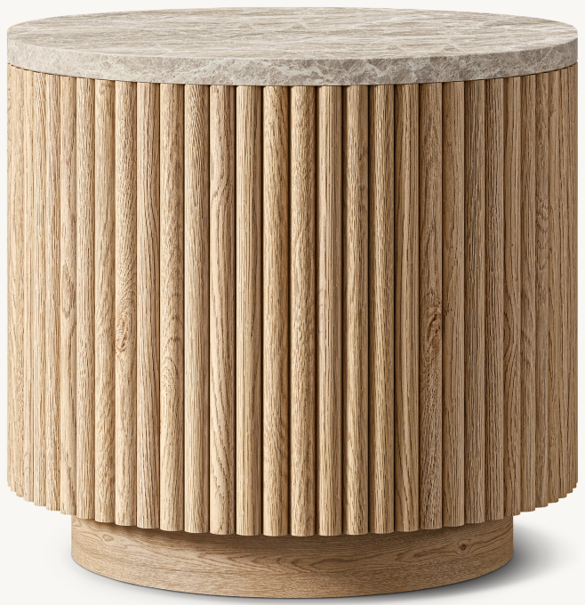 Mulholland Emperador Round Side Table 