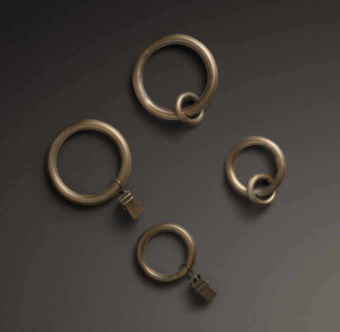 Cast Iron Drapery Rings (Set of 7) Chestnut