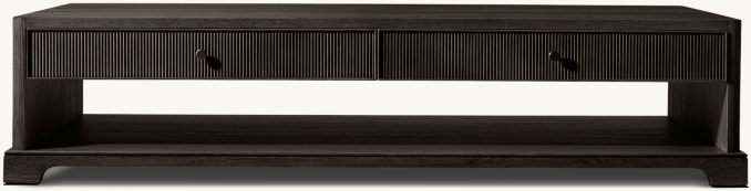 Front view of Genevieve Reeded Coffee Table With Drawers  