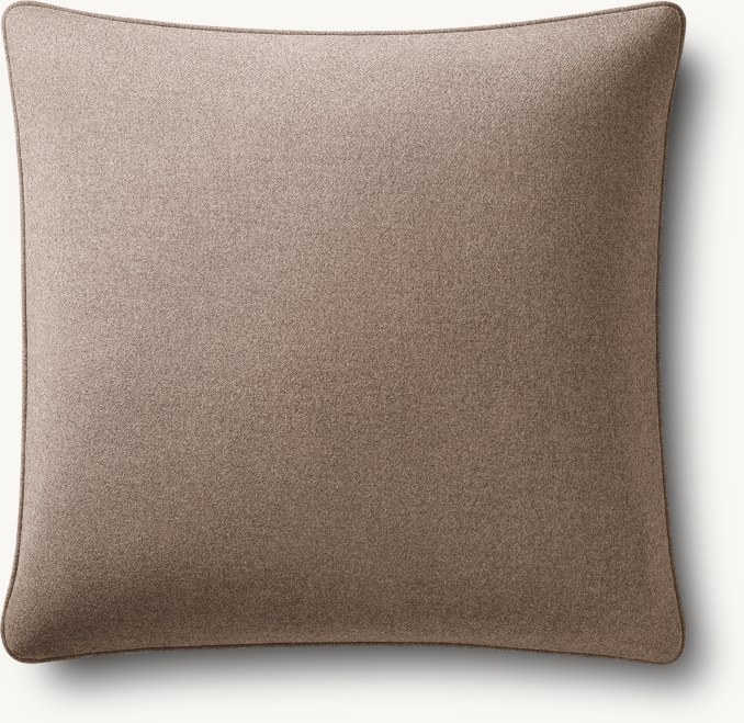 Overhead view of Holland & Sherry Wool Twill Piped Pillow Cover - Square 