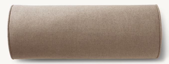 Overhead view of Holland & Sherry Wool Twill Piped Pillow Cover - Bolster 