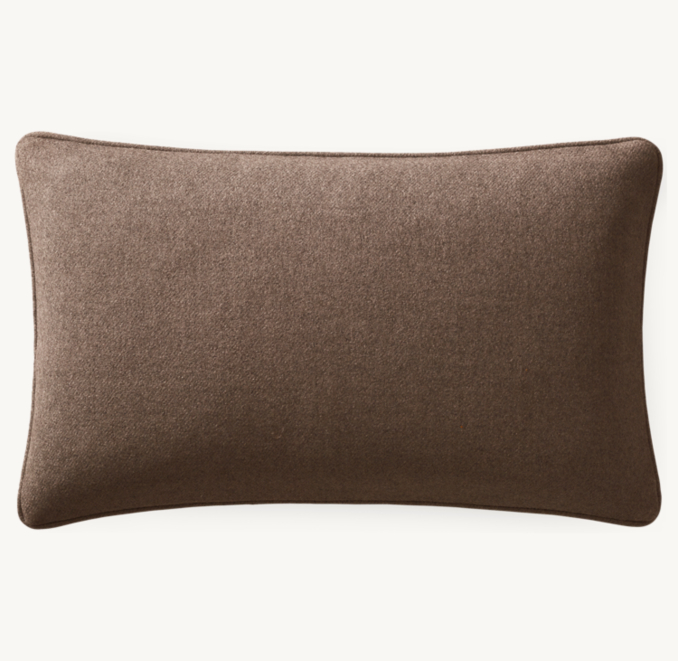 Overhead view of Holland & Sherry Wool Twill Piped Pillow Cover - Lumbar 