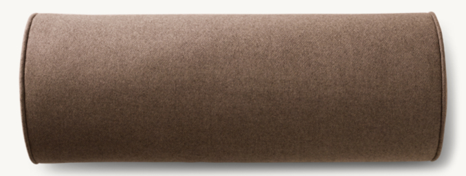 Overhead view of Holland & Sherry Wool Twill Piped Pillow Cover - Bolster 