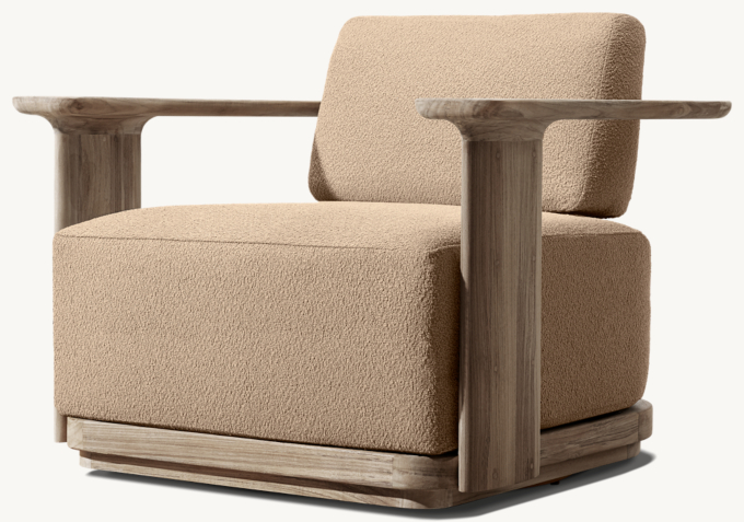 Dune Teak Swivel Lounge Chair