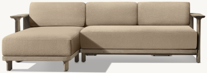 Dune Teak Left-Arm Sofa-Chaise Sectional