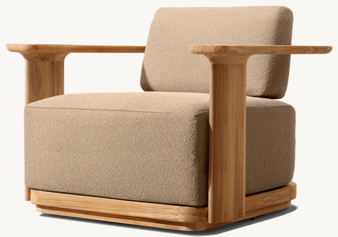 Dune Teak Swivel Lounge Chair