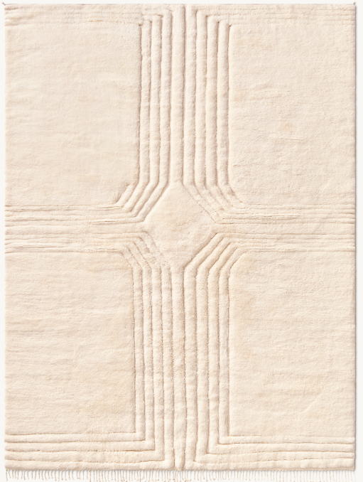 Overhead view of Benihasna Wool Rug - Made-To-Order - Round 