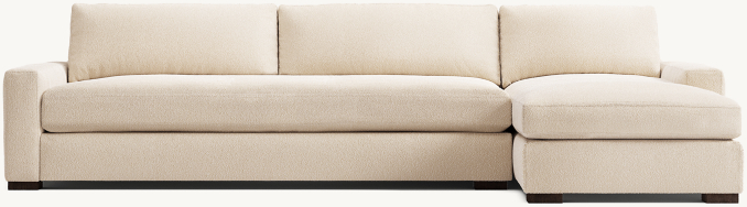 Front view of Maxwell Right-Arm Sofa-Chaise Bench-Seat Sectional 