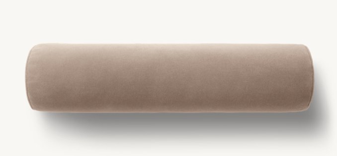 Overhead view of Italian Merino Wool Velvet Pillow Cover - Bolster 
