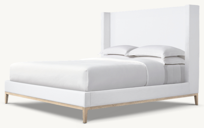 Italia Fabric Shelter Platform Bed - Oak Base 