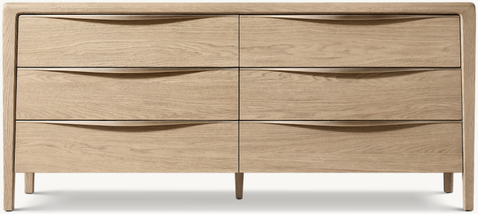 Gael Oak 6-Drawer Dresser