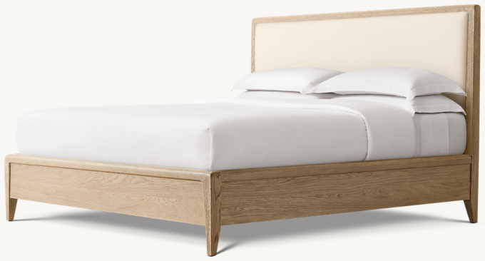 Gael Oak Fabric Panel Bed