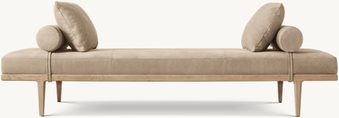 Gael Oak Leather Panel Daybed