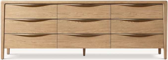 Front view of Gael Oak 9-Drawer Dresser 