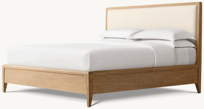 Gael Oak Fabric Panel Bed