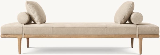 Gael Oak Leather Panel Daybed