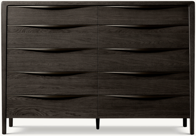Front view of Gael Oak 10-Drawer Dresser 