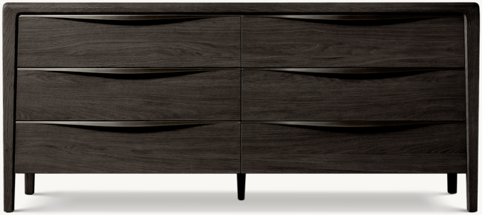 Front view of Gael Oak 6-Drawer Dresser 