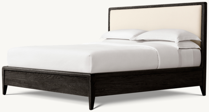 Gael Oak Fabric Panel Bed