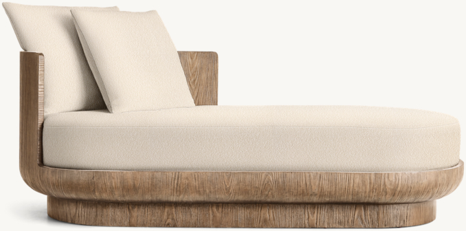 Front view of Ciro Fabric Left-Arm Daybed 