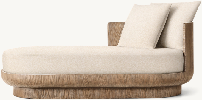 Front view of Ciro Fabric Right-Arm Daybed 
